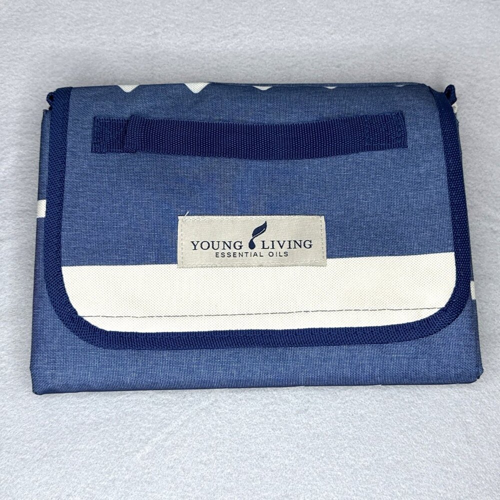 Young Living Essential Oils Picnic Blanket Geometric Print Blue 50" x 60"